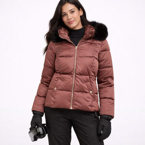 NWT Women's Canada Altitude Brown Puffer Jacket with Faux Fur Hood M
